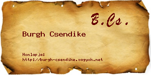 Burgh Csendike névjegykártya